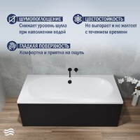 Lauter Ava 170 21208070 (с ножками, лицевым экраном черного цвета и сифоном 21Y31001 матовый черный) Image #4