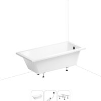 Wellsee FreeDom 150x80 231101007 (встраиваемая ванна белый глянец, ножки, сифон-автомат матовый черный) Image #1