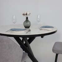 Мамадома Ronaldo-120 раздвижной 120-160 (patagonoa bianco gloss premium cer/черный) Image #5