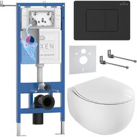 Roxen EGG в комплекте с инсталляцией StounFix Dual Fresh 6 в 1 868608 (кнопка: оружейная сталь матовая)