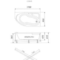 Ванна Triton София 170x95 L Люкс Flat (с гидромассажем) - Превью изображения №7 — Интернет-Магазин TECNO.BY