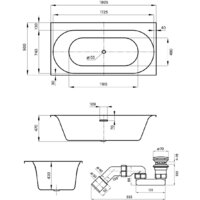 Wellsee Dream For More 181x90 23790104R (встраиваемая ванна белый глянец, сифон-автомат золото) Image #8