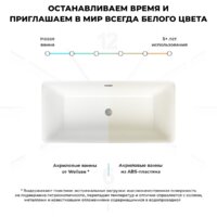Wellsee Cute Twin S 168x75 23830104R (отдельностоящая ванна белый глянец, экран, ножки, сифон-автомат золото) Image #7