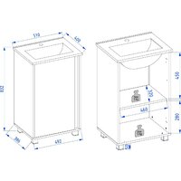 Lauter Тумба под умывальник Nika 49 (белый/черный) Image #5