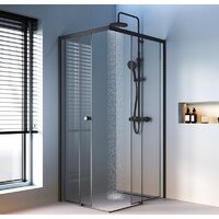 AM.PM X-Joy Square Slide 120x80 W94G-403-12080-BТ (черный/прозрачное стекло) Image #8