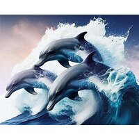 Молли Дельфины в море 40x50 FHR0570