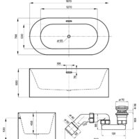 Wellsee Éclatant 2.0 167x79 231401004 (отдельностоящая ванна белый глянец, экран, ножки, сифон-автомат золото) Image #10