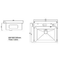 Кухонная мойка ARFEKA Eco AR 600*500 Black PVD Nano Decor - Превью изображения №7 — Интернет-Магазин TECNO.BY