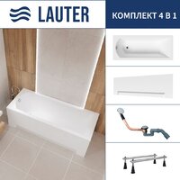Lauter Amelia 170 21204070 (с ножками, лицевым экраном белого цвета и сифоном 21Y11020 хром)