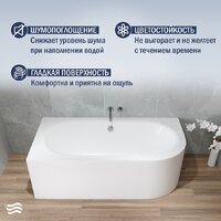 Ванна Lauter Bliss 160 L 21201061L (с каркасом) - Превью изображения №3 — Интернет-Магазин TECNO.BY