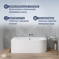 Ванна Lauter Bliss 160 L 21201061L (с каркасом) - Превью изображения №5 — Интернет-Магазин TECNO.BY