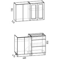 Интермебель Лион-11 1.2м без столешницы (мята софт) Image #6
