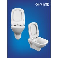 Унитаз подвесной Cersanit Carina New Clean On с инстал. Link Pro (с кнопкой Twins 63535 белый/золото) - Превью изображения №10 — Интернет-Магазин TECNO.BY