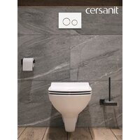 Унитаз подвесной Cersanit Carina New Clean On с инстал. Link Pro (с кнопкой Twins 63535 белый/золото) - Превью изображения №15 — Интернет-Магазин TECNO.BY