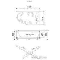 Ванна Triton София 170x95 L Базовая Flat (с гидромассажем) - Превью изображения №7 — Интернет-Магазин TECNO.BY
