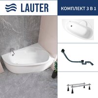 Lauter Valencia 170x110 2102170R (с ножками и сифоном 21Y32001 матовый черный)