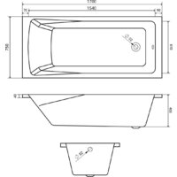 Lauter Aurora 170x75 21010075 (с ножками и сифоном 21Y32001 матовый черный) Image #18