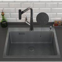 Roxen Snake 560220-60-BS PVD графит/текстурная поверхность (с коландером и дозатором) Image #5