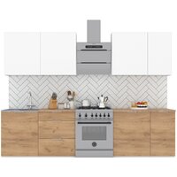 Интермебель Микс Топ-7 2.2м (белый премиум/дуб крафт золотой/мрамор лацио белый)