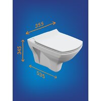 Унитаз подвесной Cersanit Carina New Clean On с инстал.Link Pro (с кнопкой Estetica 64109 белый) - Превью изображения №7 — Интернет-Магазин TECNO.BY