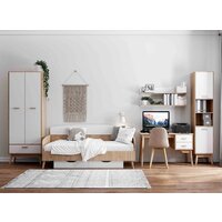 Мебельград Калгари 45x45x220 (дуб натуральный светлый/белый матовый) Image #3