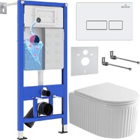 Roxen Royal Matt в комплекте с инсталляцией StounFix Dual Fresh 6 в 1 968203 (кнопка: белый)