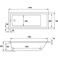 Ванна Excellent Marella Slim 170x70 WAEX.MAE.170.070.WHS (c сифоном, без ножек) - Превью изображения №3 — Интернет-Магазин TECNO.BY