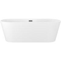 Wellsee Shell 170x75 28170303R (отдельностоящая ванна белый глянец, экран, ножки, сифон-автомат матовый черный)