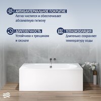 Lauter Ava 170 21208070 (с ножками, лицевым экраном белого цвета и сифоном 21Y11022 белый) Image #6