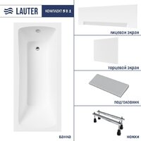 Lauter Bianca 160х70 21207160 (с ножками, серым подголовником, белым лицевым и торцевым экраном)