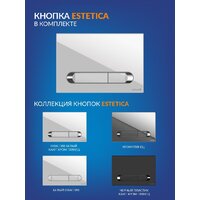 Унитаз подвесной Cersanit Carina New Clean On с инстал. Link Pro (с кнопкой Estetica 64111 белый/хром) - Превью изображения №10 — Интернет-Магазин TECNO.BY