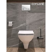 Унитаз подвесной Cersanit Carina New Clean On с инстал. Link Pro (с кнопкой Estetica 64111 белый/хром) - Превью изображения №14 — Интернет-Магазин TECNO.BY