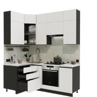 ВерсоМебель Эко Премиум 1.2x2.0 левая (белый фасадный/ст. мрамор лацио) Image #2