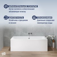 Ванна Lauter Oasis 170х75 21203070 (с ножками и лицевым экраном) - Превью изображения №5 — Интернет-Магазин TECNO.BY