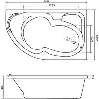 Ванна Lauter Geneva 170x105 2103170R (с каркасом и сифоном 21Y32000 хром) - Превью изображения №18 — Интернет-Магазин TECNO.BY