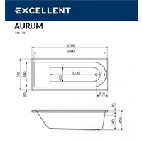 Excellent Aurum 170x70 (с ножками) Image #4