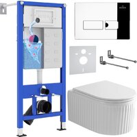 Roxen Royal Matt в комплекте с инсталляцией StounFix Dual Fresh 6 в 1 968213 (кнопка: хром глянцевый)