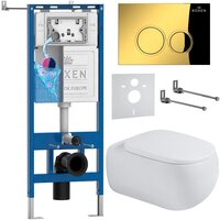 Roxen Titan в комплекте с инсталляцией StounFix Dual Fresh 6 в 1 967214 (кнопка: золотая)