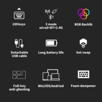 Royal Kludge RK100 RGB (черный, RK Red) Image #7