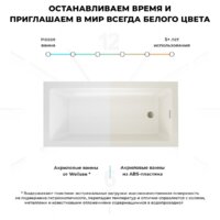 Ванна Wellsee FreeDom 2.0 180x85 23300304R (встраиваемая ванна белый глянец, сифон-автомат золото) - Превью изображения №5 — Интернет-Магазин TECNO.BY