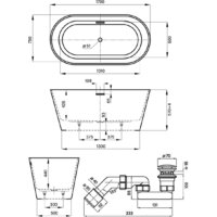 Wellsee Shell 170x75 28170301R (отдельностоящая ванна белый глянец, экран, ножки, сифон-автомат хром) Image #10