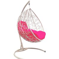 M-Group Капля 11020108 (белый ротанг/розовая подушка)