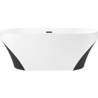 Wellsee Croquis 166x77 230302003 (отдельностоящая ванна матовый белый/матовый черный, экран, ножки, сифон-автомат матовый черный)