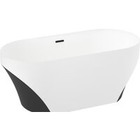 Wellsee Croquis 166x77 230302003 (отдельностоящая ванна матовый белый/матовый черный, экран, ножки, сифон-автомат матовый черный) Image #2