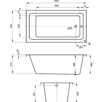 Wellsee FreeDom 150x80 231101001 (встраиваемая ванна белый глянец, сифон-автомат хром) Image #8