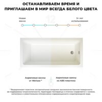 Wellsee FreeDom 150x80 231101001 (встраиваемая ванна белый глянец, сифон-автомат хром) Image #5