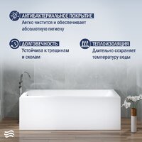Ванна Lauter Versailles 160x75 21070060 (с каркасом и сифоном 21Y11021 матовый черный) - Превью изображения №5 — Интернет-Магазин TECNO.BY