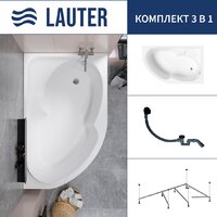 Lauter Geneva 170x105 2103170R (с каркасом и сифоном 21Y31001 матовый черный)