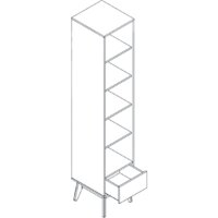 Мебельград Калгари 1-дверный (дуб натуральный светлый/белый матовый) Image #4