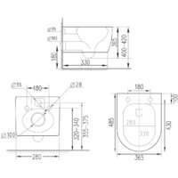 Roxen Antares в комплекте с инсталляцией Asten Readle Zentralmodul AR0601-185B с черной матовой кнопкой Image #17